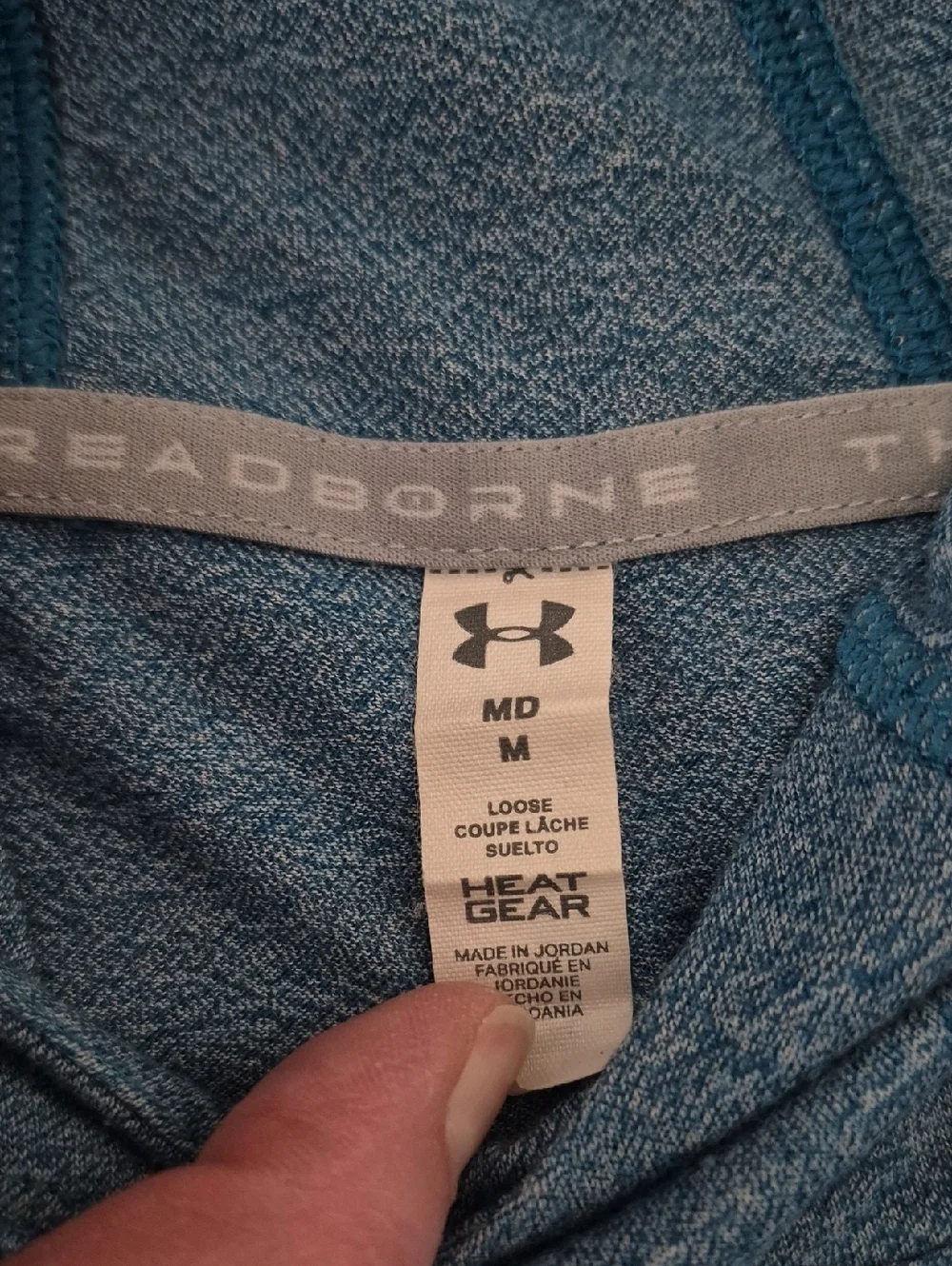 Under Armour Women's Size Medium Heathered Blue Hooded Pullover - Picture 2 of 5